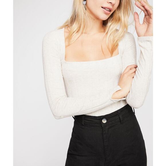 Free People Intimately Free Square Neck Long Sleeve Bodysuit - Picture 4 of 16